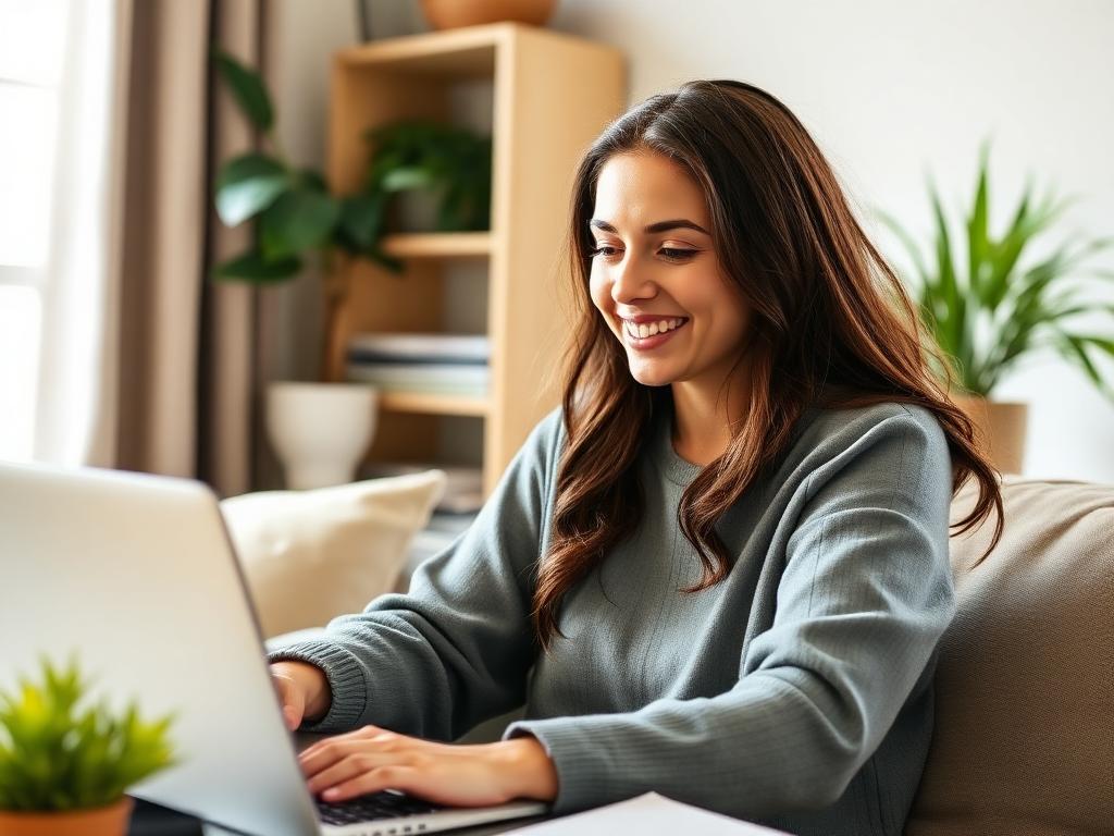 Student in online class